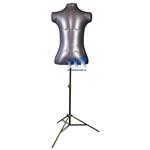 Inflatable Male Torso, Large Rounded with MS12 Stand, Silver